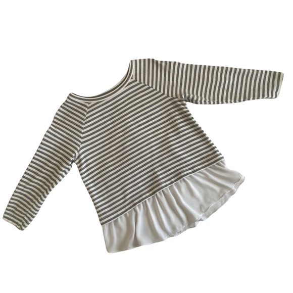 LOFT Striped Jersey Top with Flirty Peplum, Size Small - Picture 3 of 9